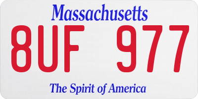 MA license plate 8UF977
