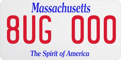 MA license plate 8UG000