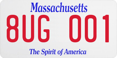 MA license plate 8UG001