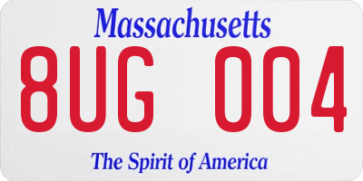 MA license plate 8UG004
