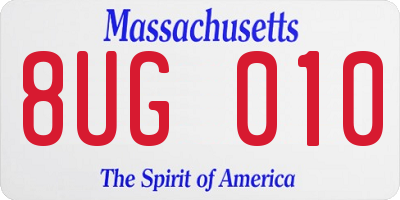 MA license plate 8UG010