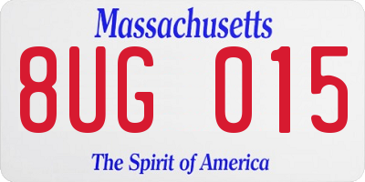 MA license plate 8UG015
