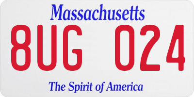 MA license plate 8UG024
