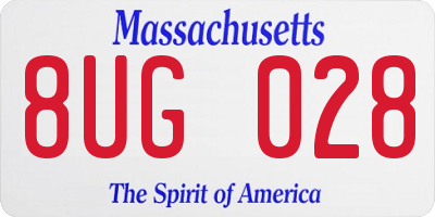 MA license plate 8UG028