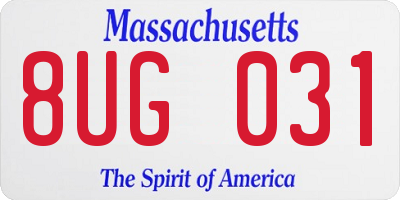 MA license plate 8UG031