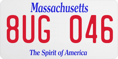 MA license plate 8UG046