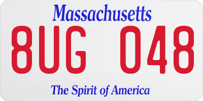MA license plate 8UG048