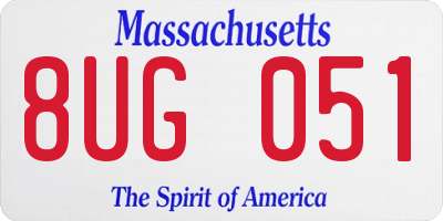 MA license plate 8UG051