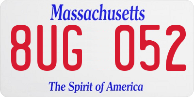 MA license plate 8UG052