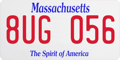 MA license plate 8UG056