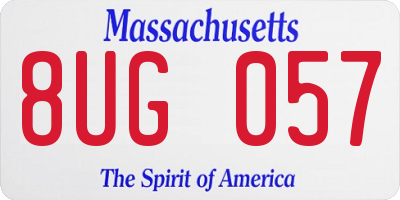 MA license plate 8UG057