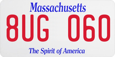 MA license plate 8UG060