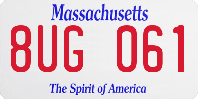 MA license plate 8UG061