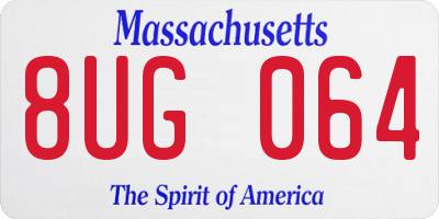 MA license plate 8UG064