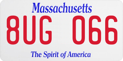 MA license plate 8UG066