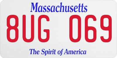 MA license plate 8UG069