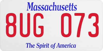 MA license plate 8UG073