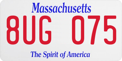 MA license plate 8UG075
