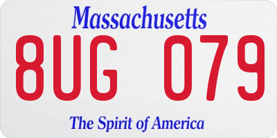 MA license plate 8UG079