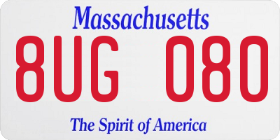 MA license plate 8UG080