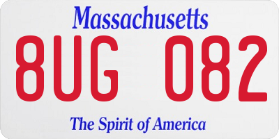MA license plate 8UG082