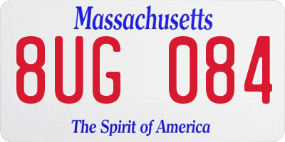 MA license plate 8UG084