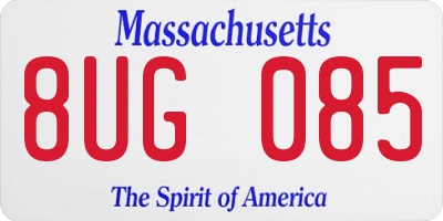MA license plate 8UG085