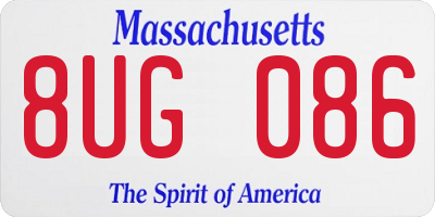 MA license plate 8UG086