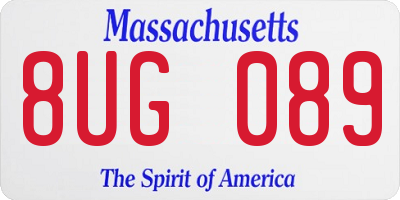 MA license plate 8UG089