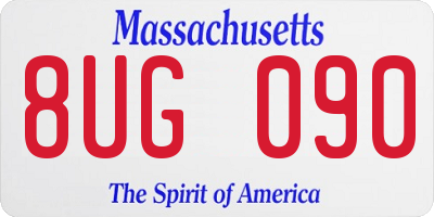 MA license plate 8UG090