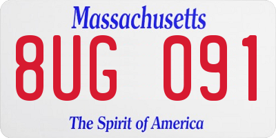 MA license plate 8UG091