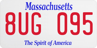 MA license plate 8UG095