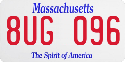 MA license plate 8UG096