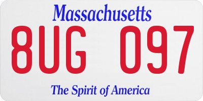 MA license plate 8UG097