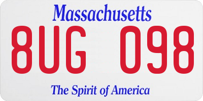 MA license plate 8UG098