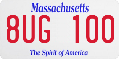 MA license plate 8UG100
