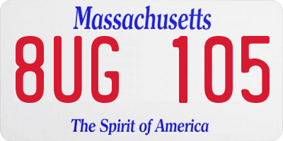 MA license plate 8UG105