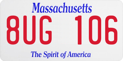 MA license plate 8UG106