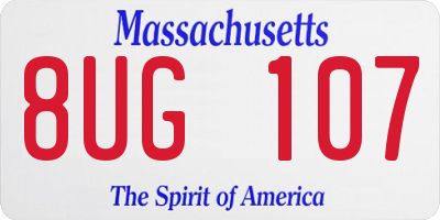 MA license plate 8UG107