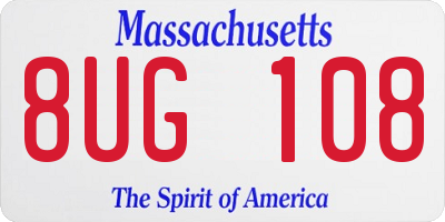 MA license plate 8UG108