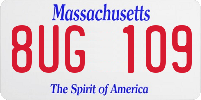MA license plate 8UG109