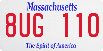 MA license plate 8UG110