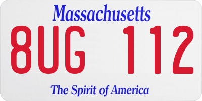 MA license plate 8UG112