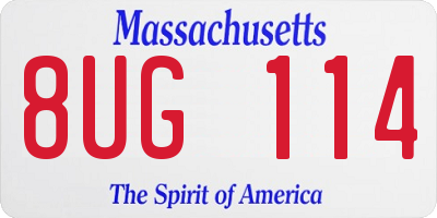 MA license plate 8UG114