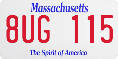 MA license plate 8UG115