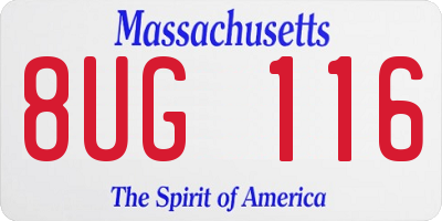 MA license plate 8UG116