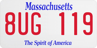 MA license plate 8UG119