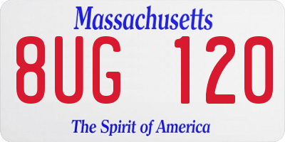 MA license plate 8UG120