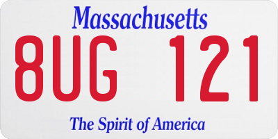 MA license plate 8UG121