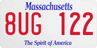 MA license plate 8UG122